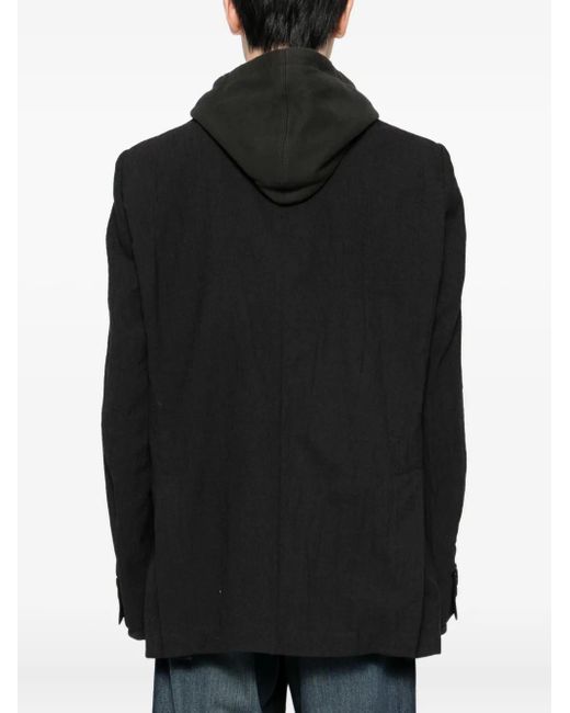 Maison Mihara Yasuhiro Black Multi-Layer Hooded Jacket for men