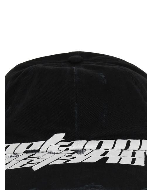RRR123 Black Text-Print Baseball Cap for men
