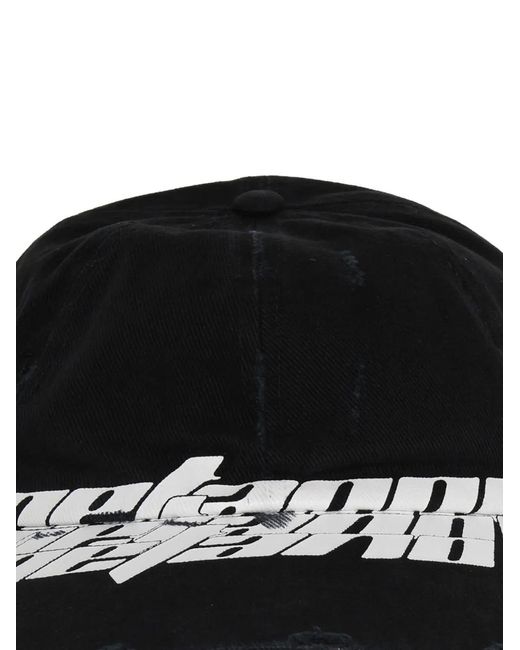 RRR123 Black Text-Print Baseball Cap for men