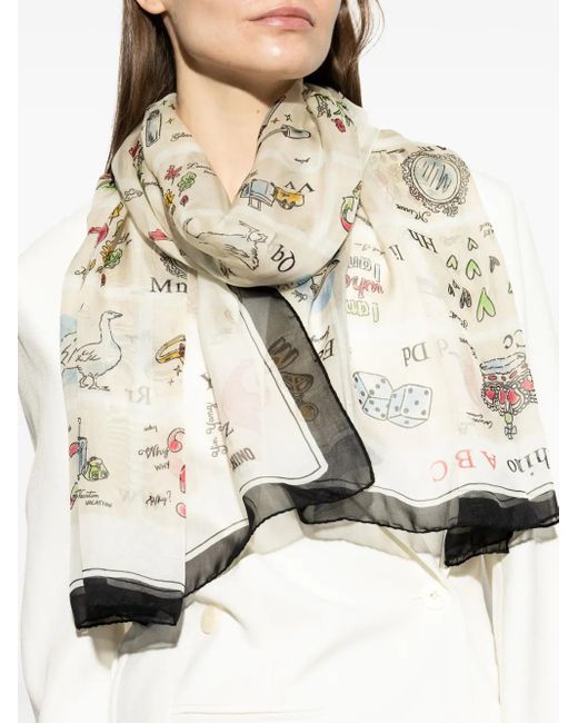 Moschino プリント スカーフ White