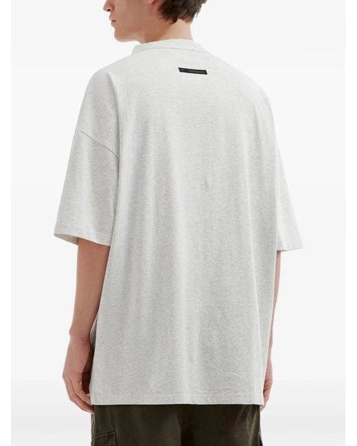 FIVE CM White Button Graphic T-Shirt for men