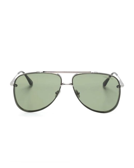 Tom Ford Green Leon Pilot-Frame Sunglasses