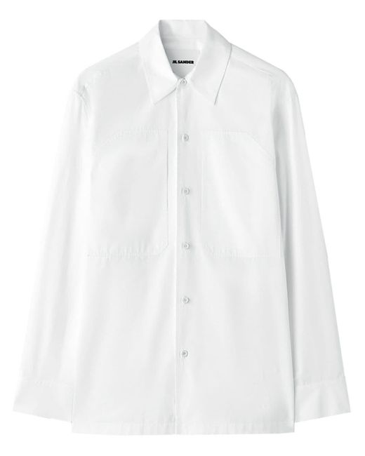 Chemise en coton à poche poitrine Jil Sander pour homme en coloris White