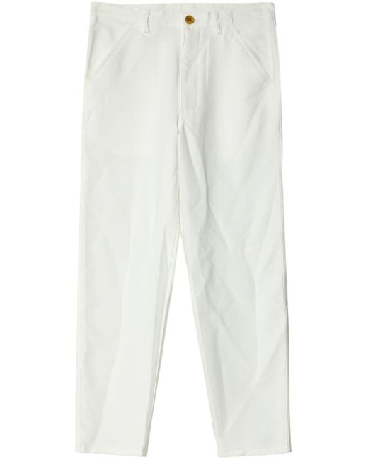 Comme des Garçons White Tapered-leg Cropped Trousers for men
