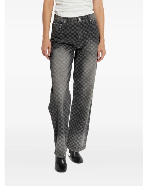 M I S B H V Gray Monogram-Check Jeans