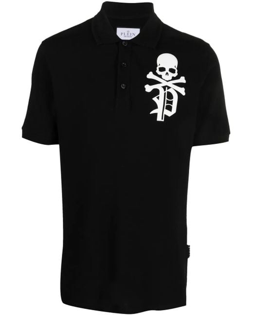 Polo Skull & Bones di Philipp Plein in Black da Uomo