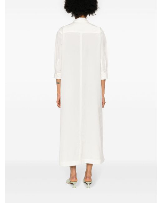 Peserico White Bead-detail Shirt Dress