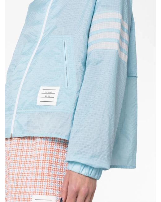 Thom Browne Blue 4-Bar Stripe Light Jacket