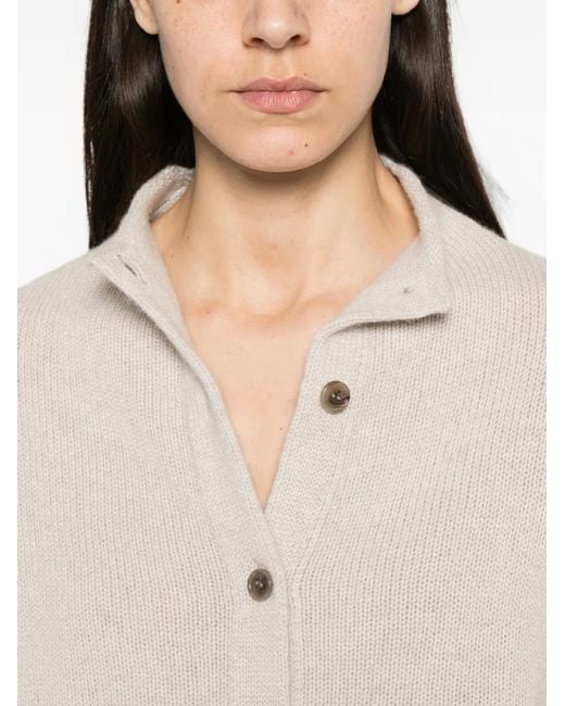 Lisa Yang White Crew-Neck Cardigan