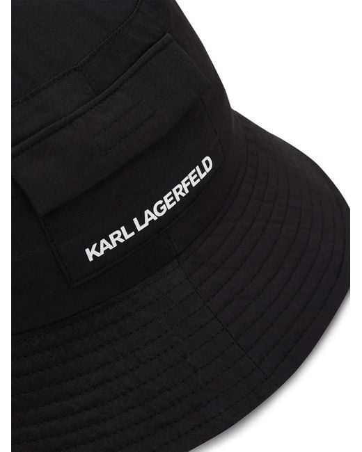 Karl Lagerfeld Black K/Essential Bucket Hat for men