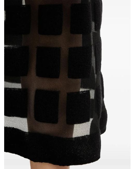 Liviana Conti Black Mildred Patterned Skirt