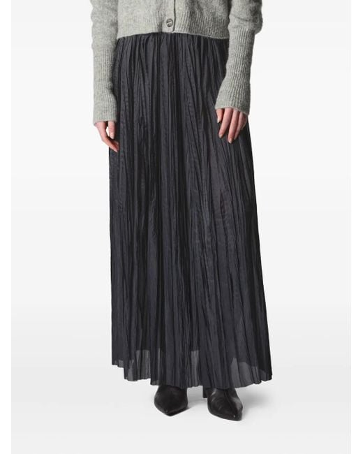 Roberto Collina Pleated Maxi Skirt Black