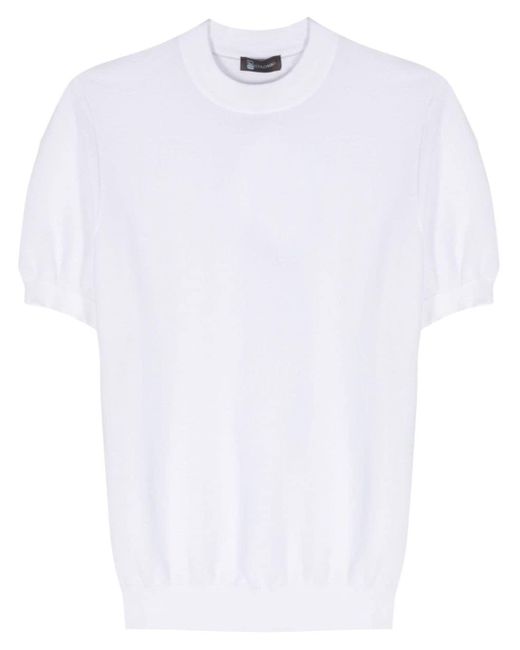 Colombo White Piqué Cotton T-shirt for men