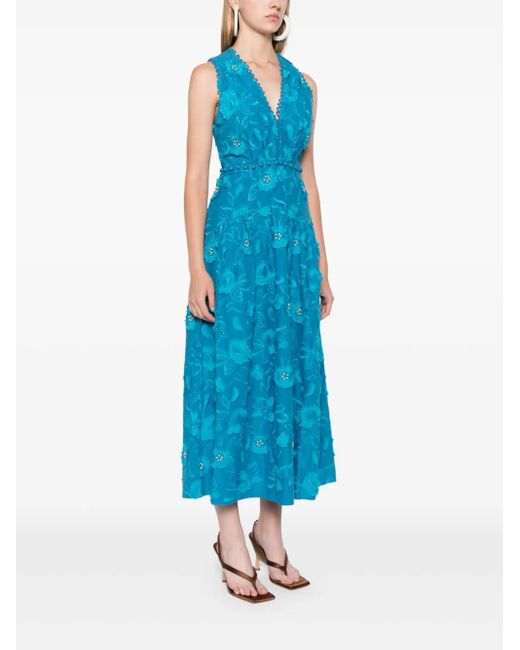 farm rio soft garden blue flower maxi dress Navy Blue Velvet Long Sleeve Ruched Maternity Midi Dress – PinkBlush main image 0