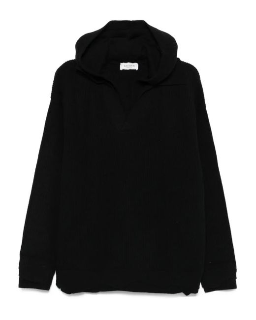 メンズ Laneus リブ パーカー Black