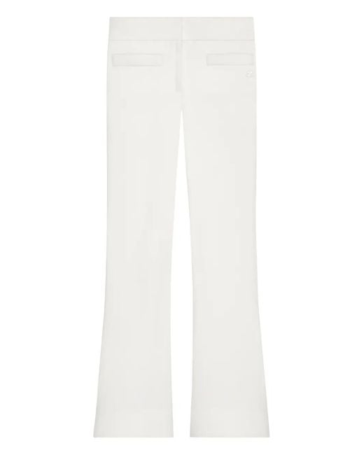 Courreges White Bootcut-Hose mit Logo-Detail
