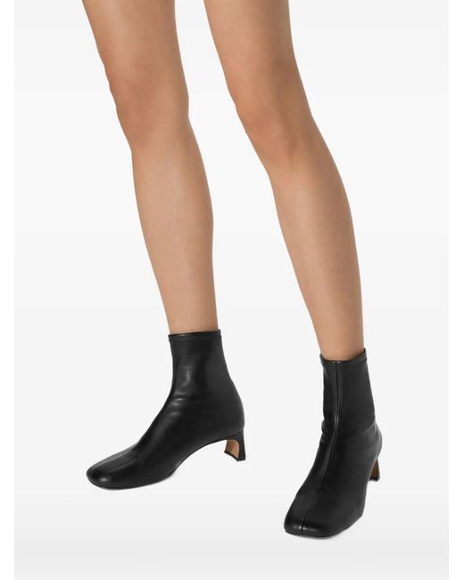 Odissi Black Francoise Nappa Leather Ankle Boots
