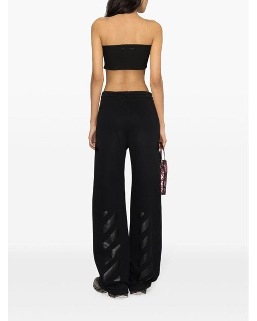 MM6 by Maison Martin Margiela Black Wrapped-sleeves Jersey Bandeau Top