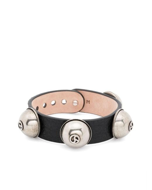 Acne White Stud-embellished Leather Bracelet