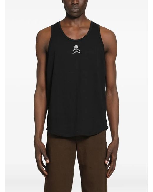 MASTERMIND WORLD Black Skull-Print Tank Top for men