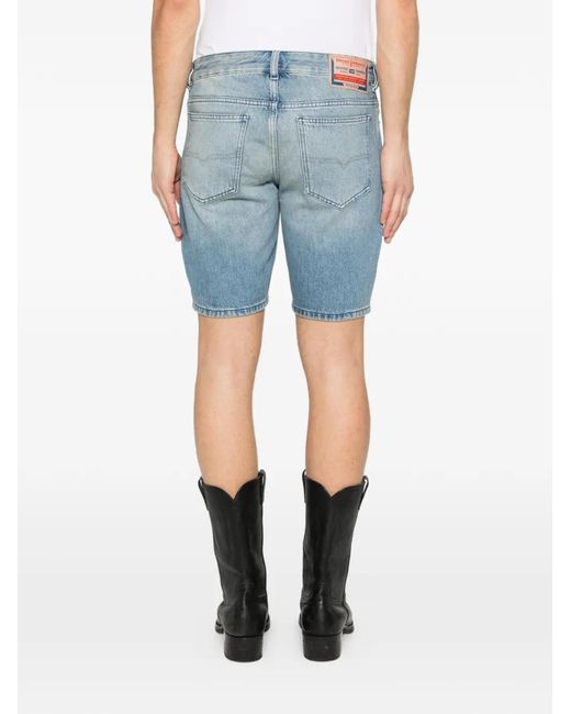 DIESEL Blue D-Fin Belt-Loop Shorts for men