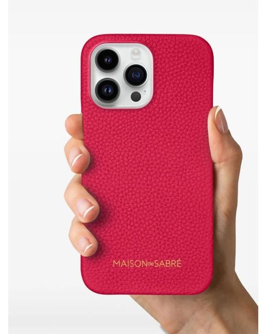 Maison De Sabre Pink Leather Iphone 15 Pro Case
