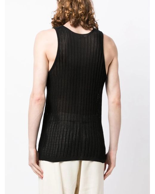 Nanushka Black Round-Neck Vest Top for men