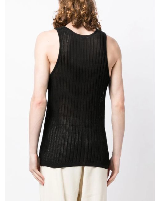 Nanushka Black Round-Neck Vest Top for men