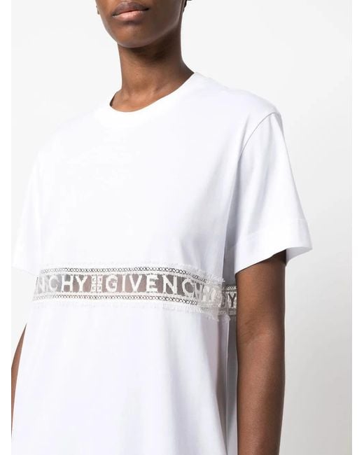 Givenchy White Logo Embroidered Shift Dress