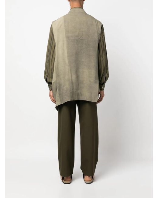 Ziggy Chen Green Asymmetric Double-Breasted Jacket for men