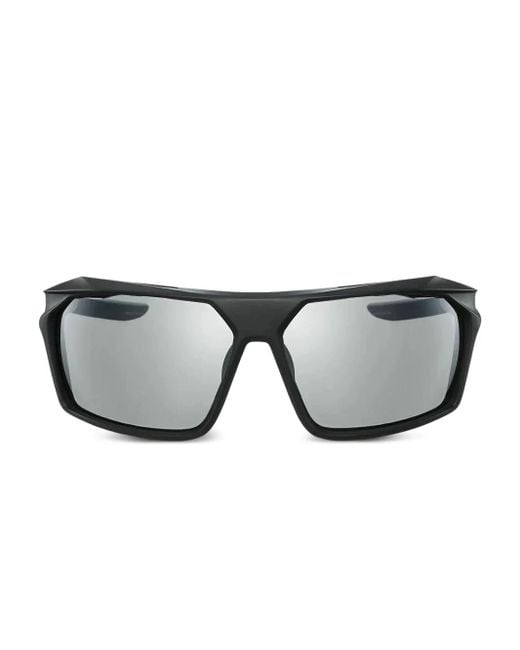Nike Gray Traverse Geometric-Frame Sunglasses