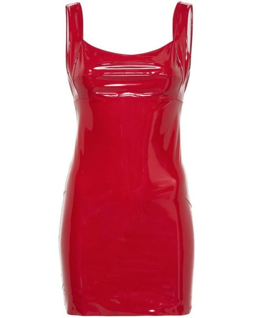 Atu Body Couture Red Patent Faux-leather Minidress