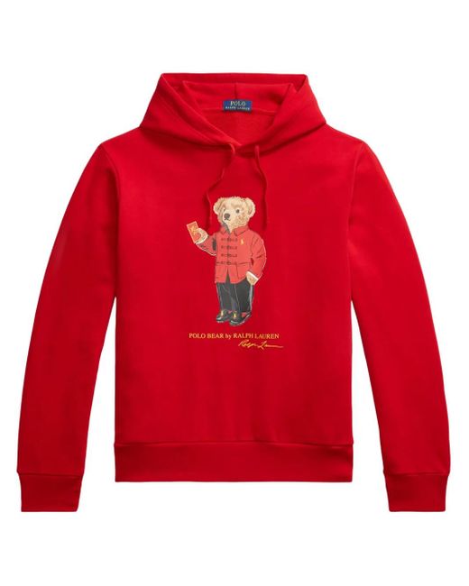 Polo Ralph Lauren Red Lunar New Year Polo Bear Hoodie for men