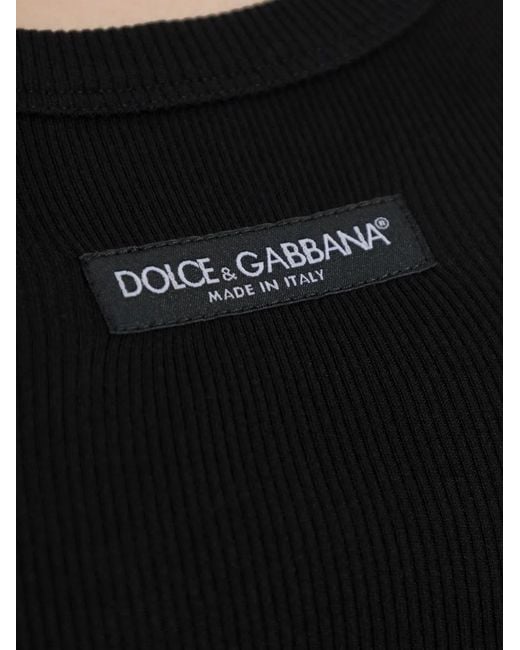 Dolce & Gabbana Black Ribbed Cropped Top