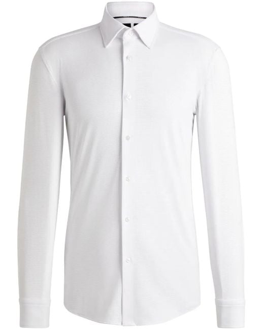 メンズ Boss ロングスリーブ シャツ White