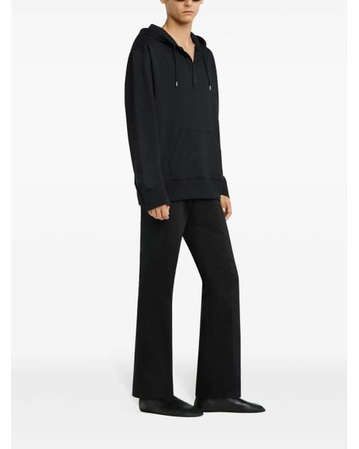 Courreges Black Buttoned Hoodie for men