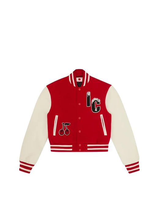 ICECREAM Red Striped Appliquéd Jacket for men