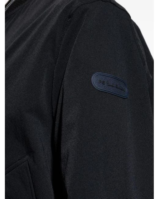 Paul Smith Blue Zip-Fastening Logo-Plaque Bomber Jacket for men