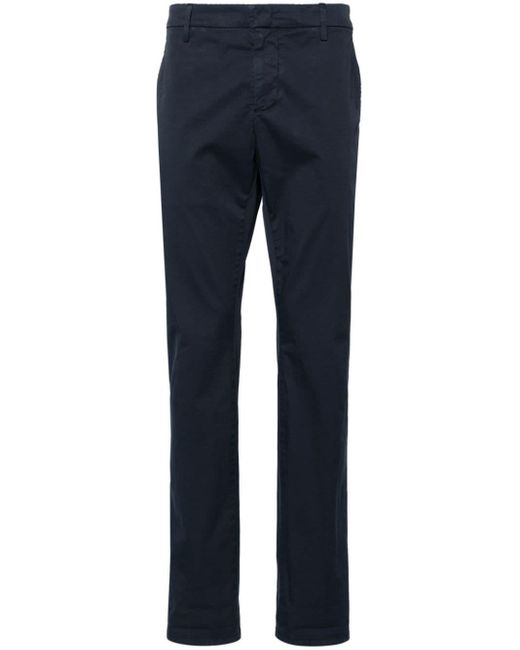 Dondup Blue Low-rise Cotton Chinos for men