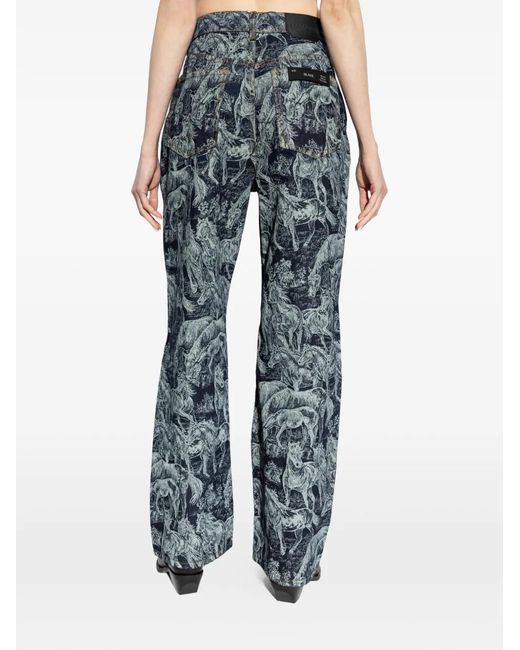 AllSaints Blue Blake All-Over Printed Jeans