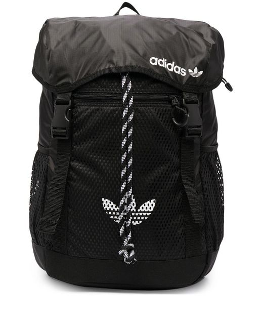 Adidas Black Logo Print Backpack