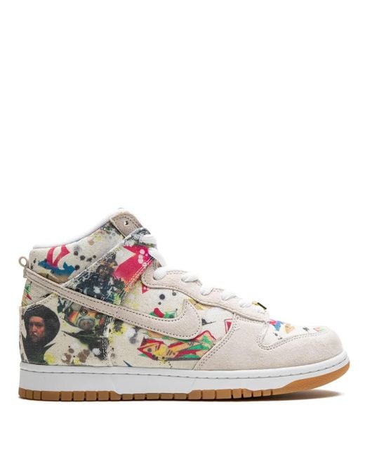 Nike White X Supreme Sb Dunk High "Rammellzee" Sneakers for men