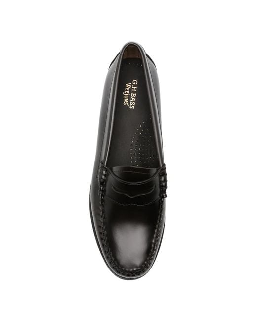 G.H.BASS Black Weejuns Leather Penny Loafers