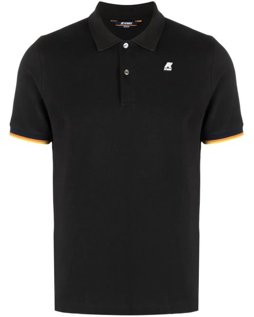 Polo À Patch Logo K-Way pour homme en coloris Black