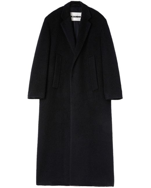 Jil Sander Black Single-breasted Wool Coat for men