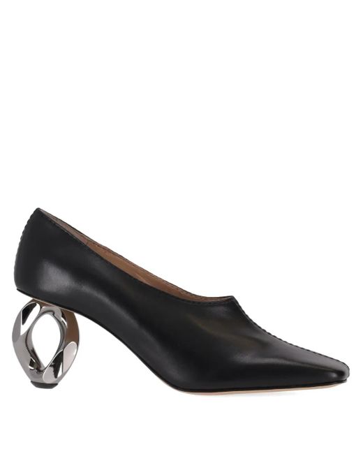 J.W. Anderson Black Stitch Chain Heel Pump W