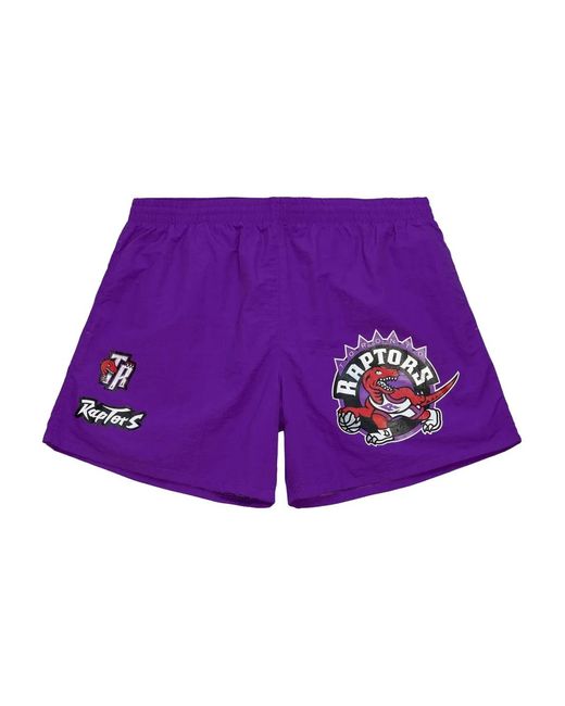 Mitchell & Ness Purple Toronto Raptors Hardwood Classics Gameday Shorts for men