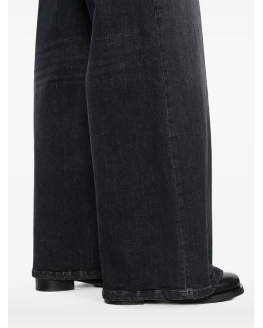 Cambio White Faded Palazzo Jeans