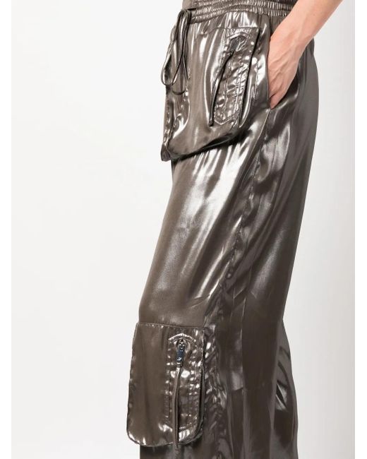 Blumarine Black High-Waisted High-Shine Trousers