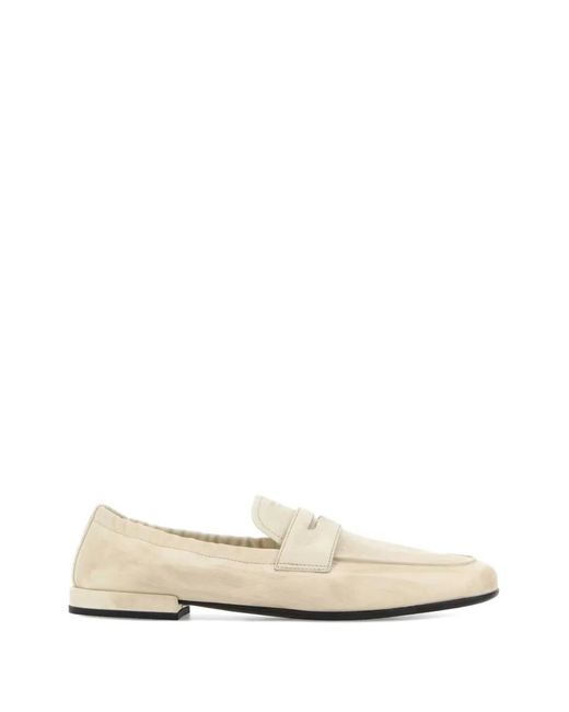 Prada White Shuffle Antiqued Leather Loafers